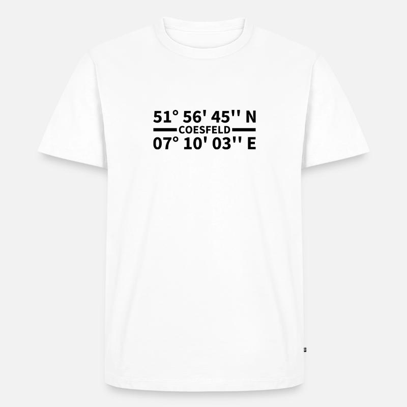 Coesfeld Koordinaten - Männer Premium Bio T-Shirt - Weiß