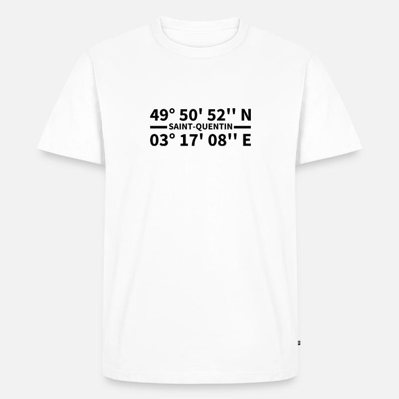 Saint-Quentin coordinates - Men's Premium Organic T-Shirt - white