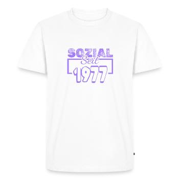 Social Worker 1977 - Men's Premium Organic T-Shirt - white - Front - Nico (187cm)