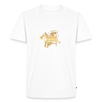 Gold 2026 - Men's Premium Organic T-Shirt - white - Front - Nico (187cm)