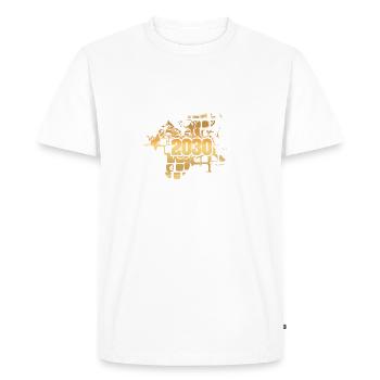 2030 - Men's Premium Organic T-Shirt - white - Front - Nico (187cm)