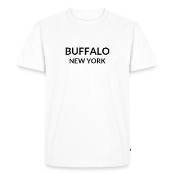 Buffalo New York États-Unis - T-shirt Premium bio Homme - blanc - Devant - Nico (187cm)