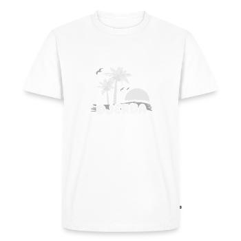 Djerba comme plage - T-shirt Premium bio Homme - blanc - Devant - Nico (187cm)