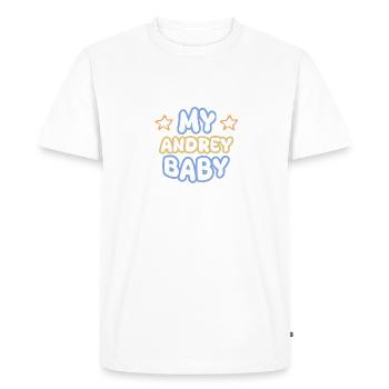 Andreï comme prénom - T-shirt Premium bio Homme - blanc - Devant - Nico (187cm)