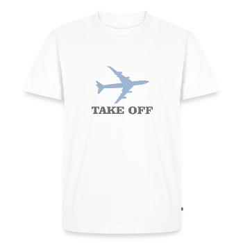 take off plane 1 - Men's Premium Organic T-Shirt - white - Front - Nico (187cm)