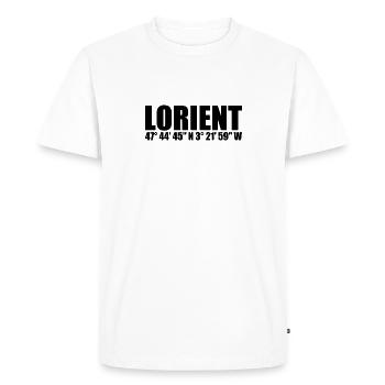 Coordonnées de Lorient - T-shirt Premium bio Homme - blanc - Devant - Nico (187cm)