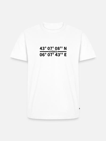 Hyères coordinates - Men's Premium Organic T-Shirt - white