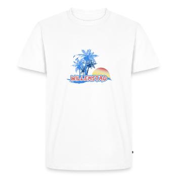 Plage de Willemstad - T-shirt Premium bio Homme - blanc - Devant - Nico (187cm)