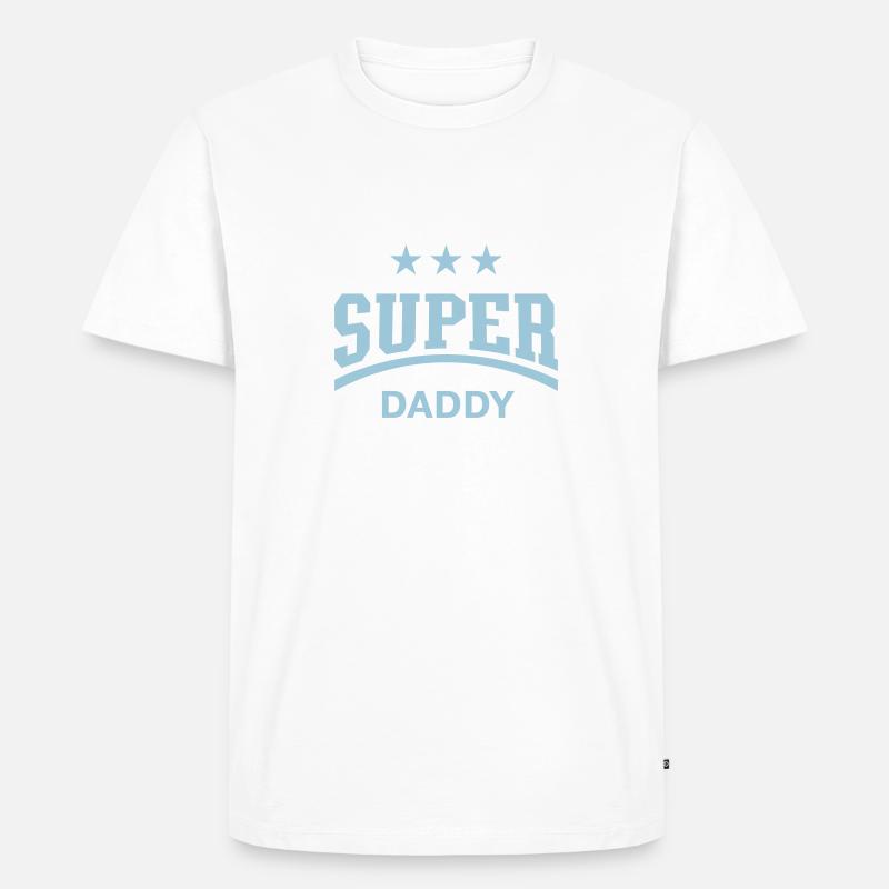 Super Daddy - Männer Premium Bio T-Shirt - Weiß