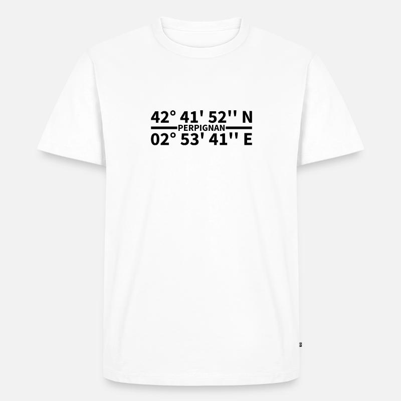 Perpignan coordinates - Men's Premium Organic T-Shirt - white