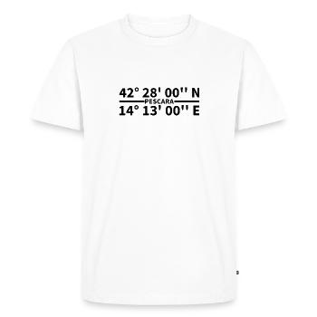 Coordonnées de Pescara - T-shirt Premium bio Homme - blanc - Devant - Nico (187cm)