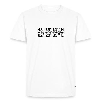 Aulnay-sous-Bois coordinates - Men's Premium Organic T-Shirt - white - Front - Nico (187cm)