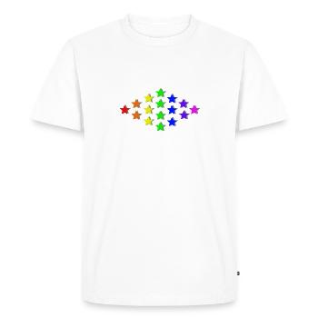 Stars Rainbow Gift Idea colorful - Men's Premium Organic T-Shirt - white - Front - Nico (187cm)