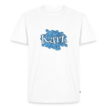Drops of water for Karl Karl Name - Men's Premium Organic T-Shirt - white - Front - Nico (187cm)