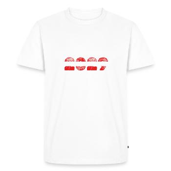 Né en 2029 - T-shirt Premium bio Homme - blanc - Devant - Nico (187cm)