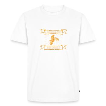Andrej en moto - T-shirt Premium bio Homme - blanc - Devant - Nico (187cm)