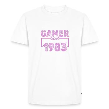 Playing 1983 - Men's Premium Organic T-Shirt - white - Front - Nico (187cm)