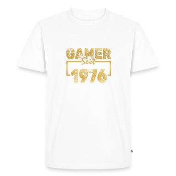 PC 1976 - Men's Premium Organic T-Shirt - white - Front - Nico (187cm)