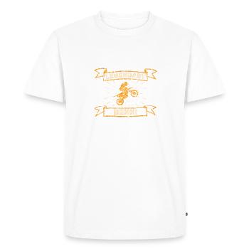 Moto Benni - T-shirt Premium bio Homme - blanc - Devant - Nico (187cm)