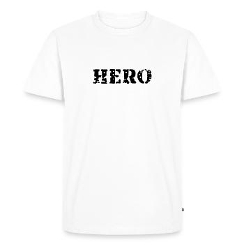 Hero - T-shirt Premium bio Homme - blanc - Devant - Nico (187cm)