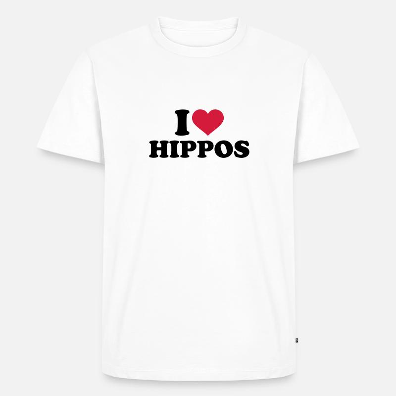 Nilpferd - Männer Premium Bio T-Shirt - Weiß