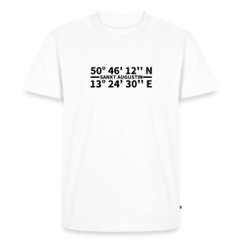 Coordonnées de Sankt Augustin - T-shirt Premium bio Homme - blanc - Devant - Nico (187cm)