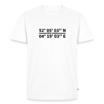 Coordonnées de La Haye - T-shirt Premium bio Homme - blanc - Devant - Nico (187cm)