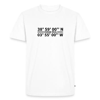 Coordonnées de Ciudad Real - T-shirt Premium bio Homme - blanc - Devant - Nico (187cm)