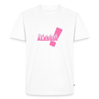 Prénom Alessia - T-shirt Premium bio Homme - blanc - Devant - Nico (187cm)