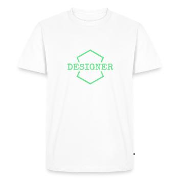 Work Designer - Men's Premium Organic T-Shirt - white - Front - Nico (187cm)