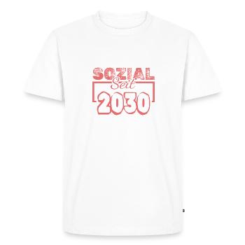 Social Workers 2030 - Men's Premium Organic T-Shirt - white - Front - Nico (187cm)