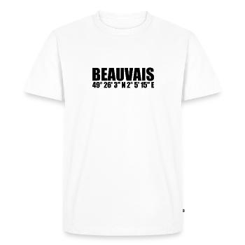 Coordonnées de Beauvais - T-shirt Premium bio Homme - blanc - Devant - Nico (187cm)