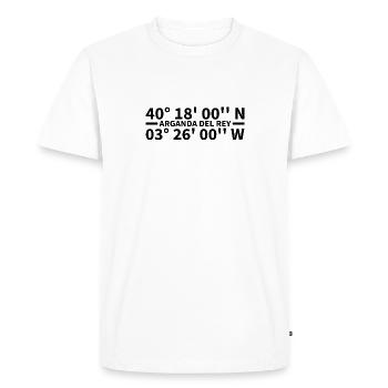Coordonnées de Arganda del Rey - T-shirt Premium bio Homme - blanc - Devant - Nico (187cm)