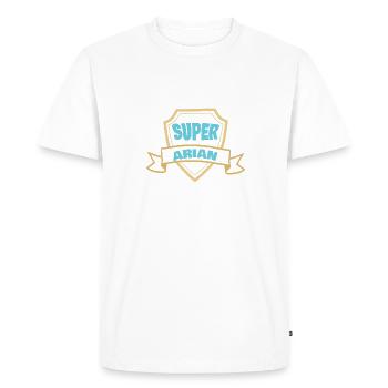 Ariane comme prénom - T-shirt Premium bio Homme - blanc - Devant - Nico (187cm)