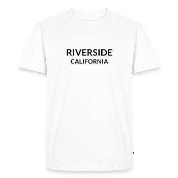 Riverside, California, USA - Men's Premium Organic T-Shirt - white - Front - Nico (187cm)