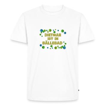 Balls Dietmar - Men's Premium Organic T-Shirt - white - Front - Nico (187cm)
