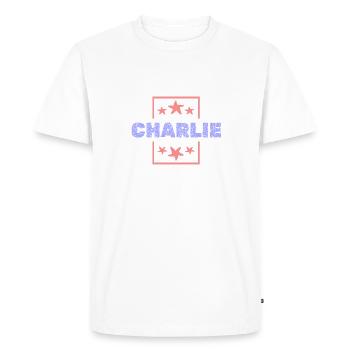 Charlie dans le rôle de Charlie - T-shirt Premium bio Homme - blanc - Devant - Nico (187cm)