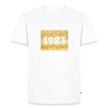 Year 1983 - Men's Premium Organic T-Shirt - white - Front - Nico (187cm)