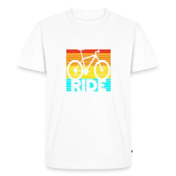 Ride Fast Ride Free Retro Cycling Vibes - T-shirt Premium bio Homme - blanc - Devant - Nico (187cm)