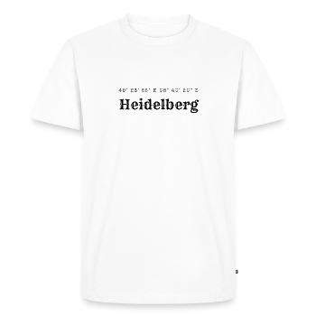 Coordonnées Heidelberg - T-shirt Premium bio Homme - blanc - Devant - Nico (187cm)