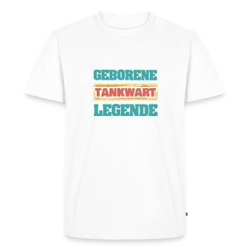 Profession : Pompiste - T-shirt Premium bio Homme - blanc - Devant - Nico (187cm)