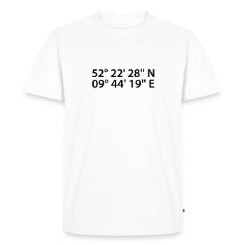 Hanover Coordinates - Men's Premium Organic T-Shirt - white - Front - Nico (187cm)