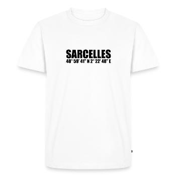 Coordonnées de Sarcelles - T-shirt Premium bio Homme - blanc - Devant - Nico (187cm)