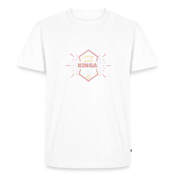First name Kinga - Men's Premium Organic T-Shirt - white - Front - Nico (187cm)