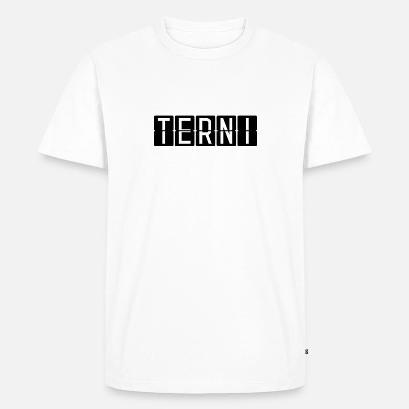 Terni Flughafentafel - Männer Premium Bio T-Shirt - Weiß