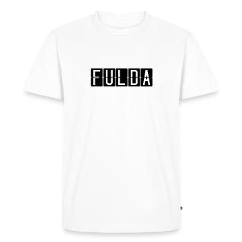 Fulda Airport Sign - Men's Premium Organic T-Shirt - white - Front - Nico (187cm)