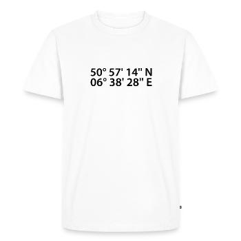 Coordonnées de Bergheim - T-shirt Premium bio Homme - blanc - Devant - Nico (187cm)
