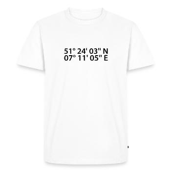 Coordonnées de Hattingen - T-shirt Premium bio Homme - blanc - Devant - Nico (187cm)