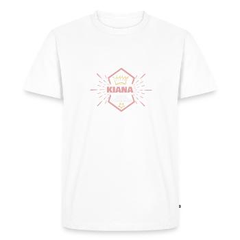 First name Kiana - Men's Premium Organic T-Shirt - white - Front - Nico (187cm)
