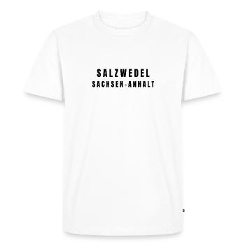 Salzwedel, Saxe-Anhalt - T-shirt Premium bio Homme - blanc - Devant - Nico (187cm)